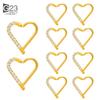 10Pc ASTM F136 Titanium Daith Heart Earring Hoop Cartilage Tragus Helix Rings Hinged Segment Hoop with Clear CZ