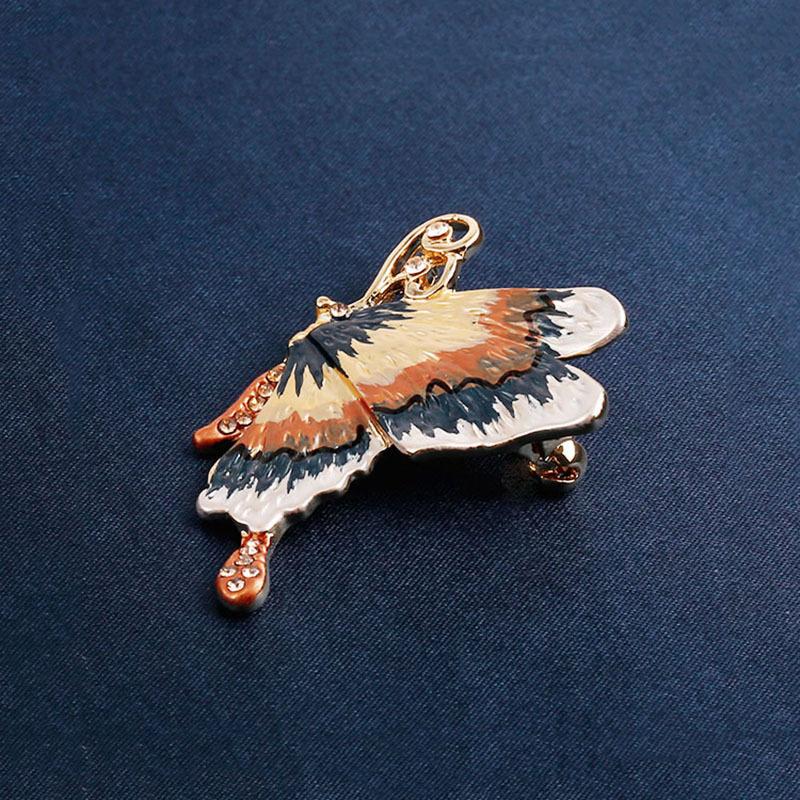 Retro Temperament Enamel Painted Butterfly Brooch High-End Women'S Luxury Fashion Exquisite Pin Elegant Atmosphere Accessories