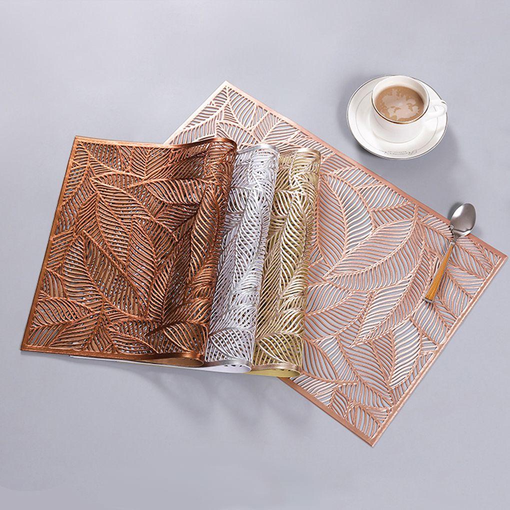 Table Mat Rectangular Hollow Placemat Resistant Mug Pad ple Tableware Decorations