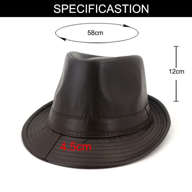 British Top Jazz Hat Minimalist PU Leather Gentleman Hats Men's and Women's Couple Hat Fedoras Party Wedding Cap Father Hat Gift