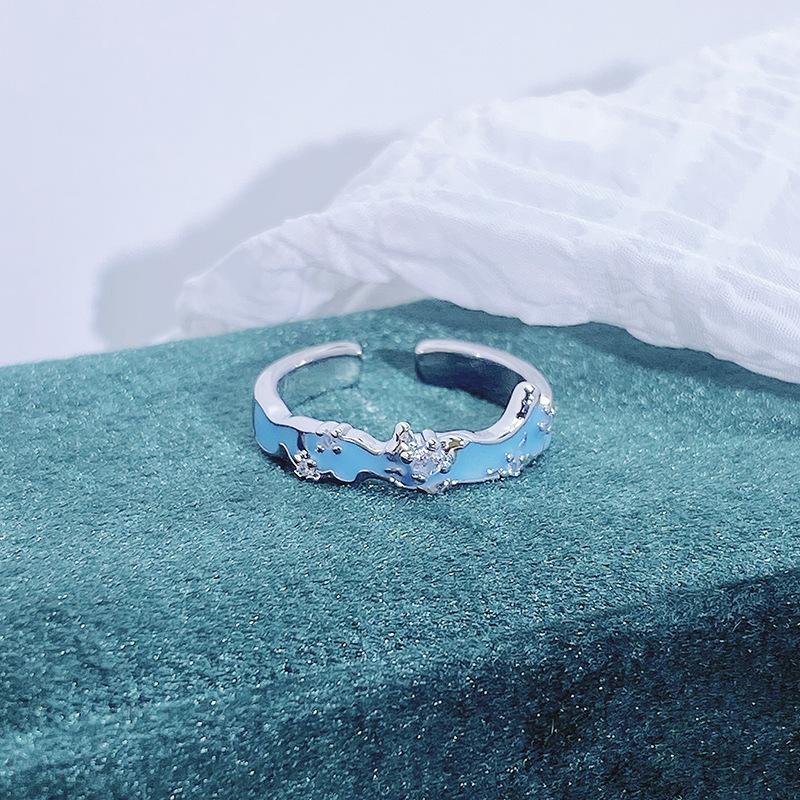 Small Fresh Enamel Oil Dripping Butterfly Cool Feeling Open Ring Women'S High Sense Stacking Wearing Niche Design Ring