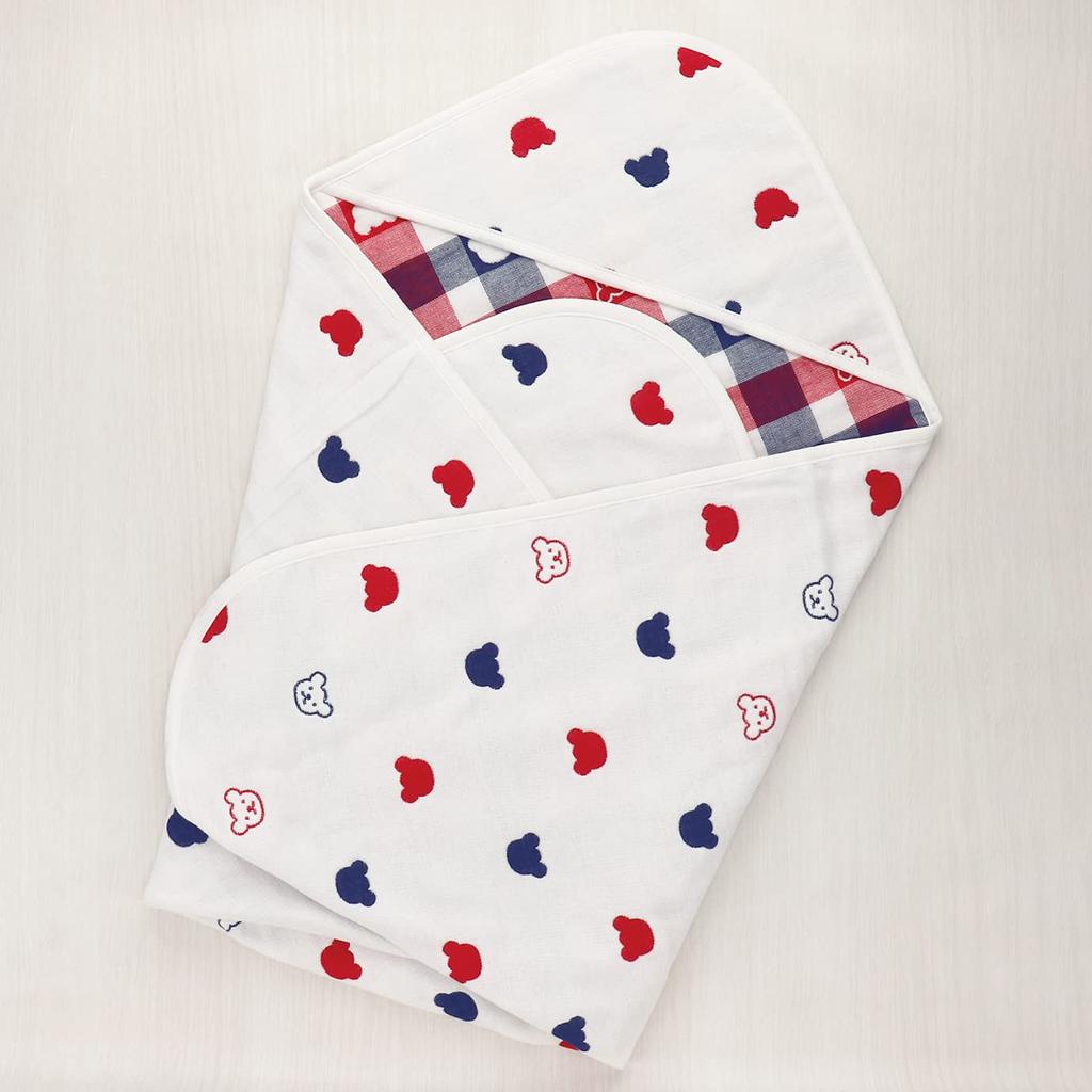 Swaddling Afghan, Tricolor Gauze, Made in Japan