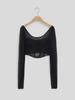 European & American Street Fashion Mesh Lace Slim Square Collar Long-Sleeved Top for Women