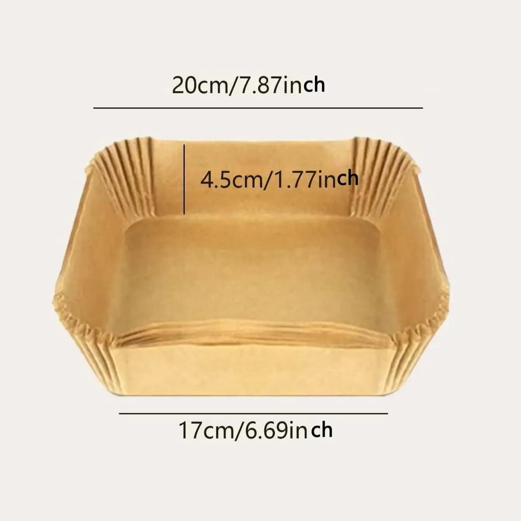 50-200pcs Square Mini Air Fryer Silicone Oil Paper, Suitable for Most Air Fryers, Non-stick Air Fryer Paper.