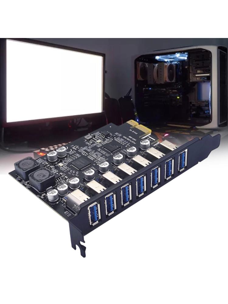 USB3.2 GEN1 5Gbps Adapter Card 7-port Expansion Card RENESAS Control D720201+720210 5Gbps PCIE X1