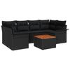 VidaXL Ensemble de Canapé de Jardin 7 Pièces avec Coussins Noir Poly Rattan 3347282