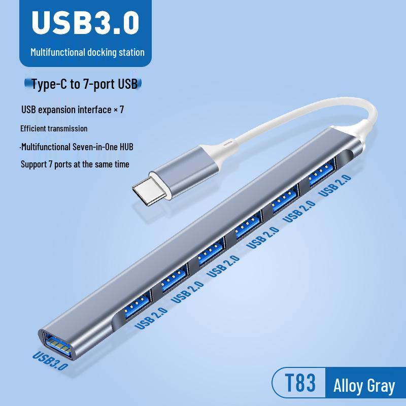 HUB 7-in-1 USB 3.0 Docking Station Multi-Port Expander for Computer and Laptop with TYPE-C