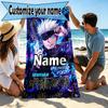 Custom Name Personalized Jujutsu Kaisen Print Beach Towel, for Trip Camping Beach Party Home Decor, Birthday Gift for Family & Friends