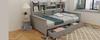 Schlafsofa 90x200, Schubladen und Regale, Lattenrost, Kinderbett, Jugendbett, Einzelbett, Massivholzbett Grau