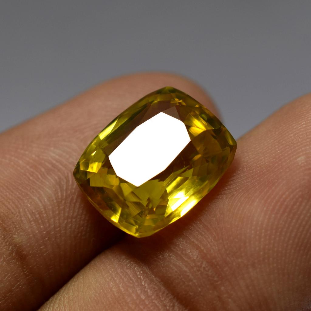Precious Yellow Sapphire 10.30 Ct Natural Cushion Cut Loose Gemstone CERTIFIED