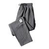 Men Pants Ice Silk Elastic Waist Drawstring Summer Mid Waist Pockets Trousers Streetwear