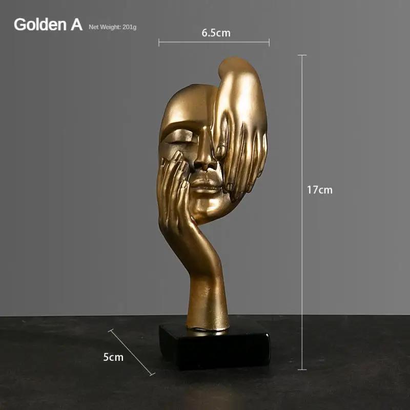 Simple Creative Women Face Art Statue Abstract Character Resin Ornament Thinker Lady Sculpture for Home Study Room Decor