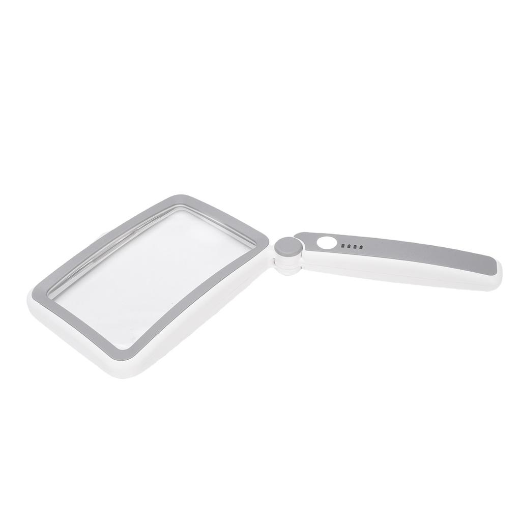 LED Lighted Magnifying Glass 3.5X Rechargeable Folding Handheld Rectangular Magnifier with Light