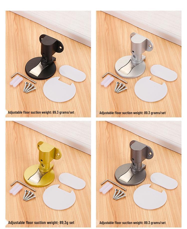 Adjustable Magnetic Aluminum Door Stopper with Anti-Collision Suction Cup