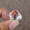 Red Snakeskin Genstone Handmade 925 Sterling Silver Jewelry Ring Size 8 KKG-500