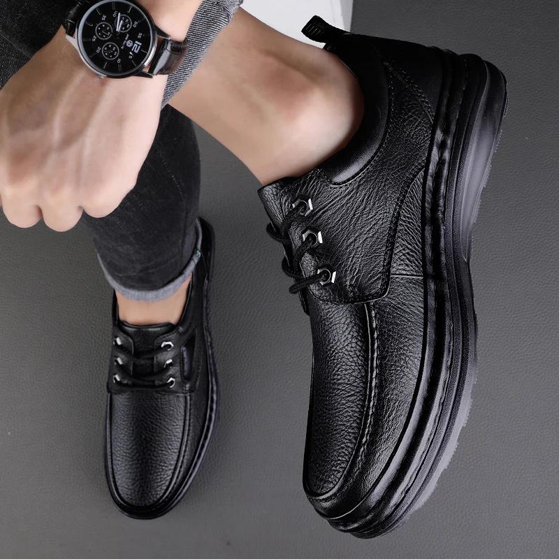 Genuine Leather Men's Shoes Handmade Men Casual Footwear High Quality Mens Business Slip On Shoes New Male Comfortable Flats