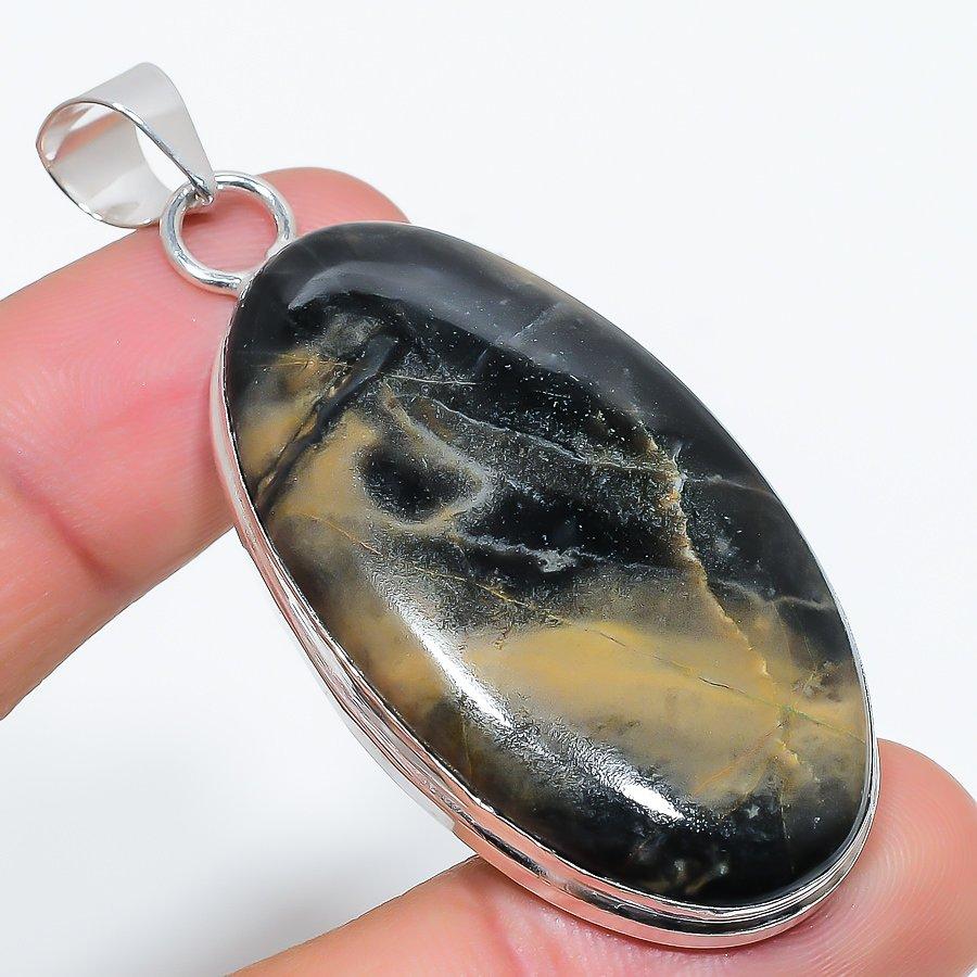 

Wood Jasper Gemstone Handmade Ethnic Jewelry Pendant 2.56 SR-7138