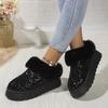 Women's Plus Size New Autumn Winter Chunky Sole Thickened Furry Snow Boots Sequin Upper