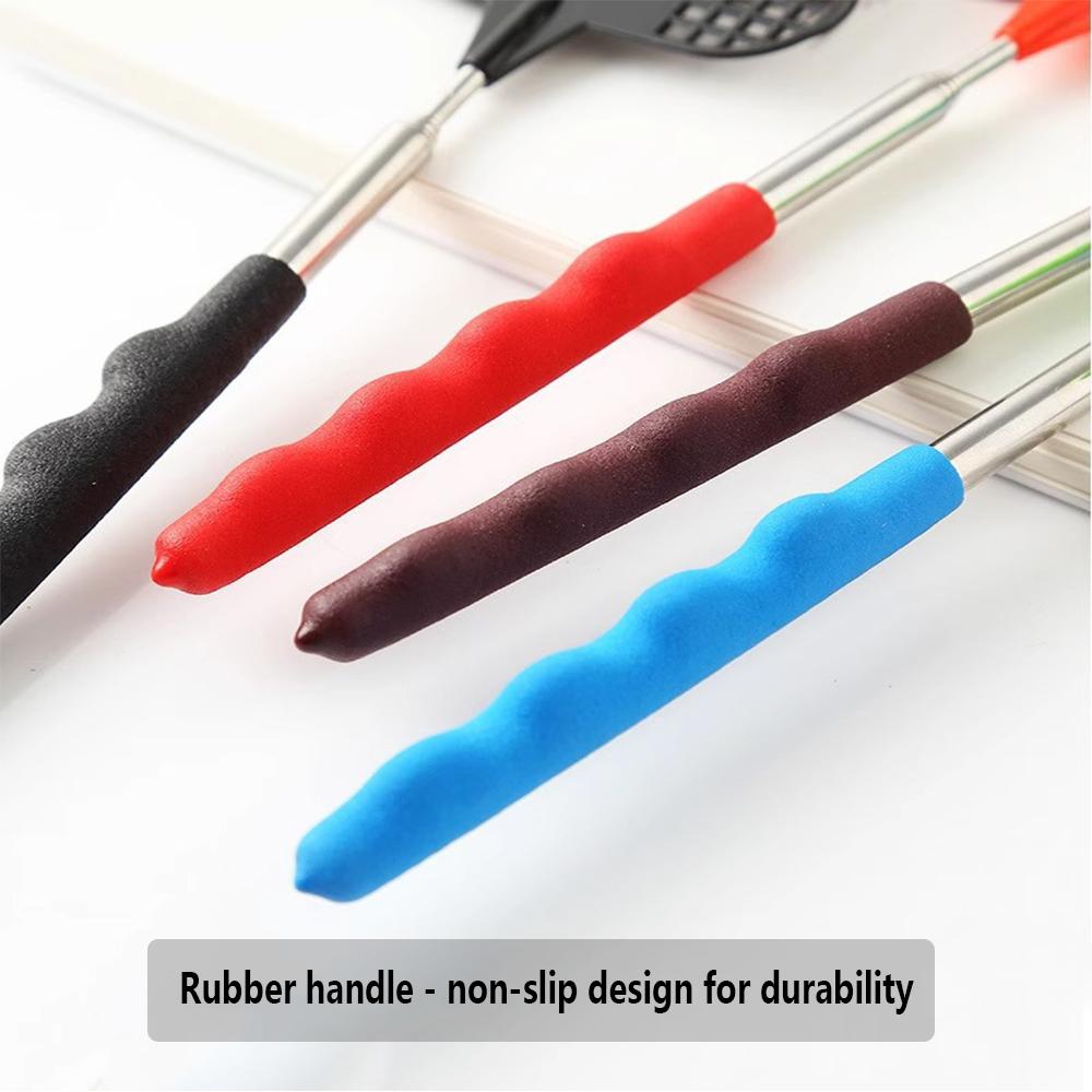 1/3/5PCS Extendable Fly Swatters with Stainless Steel Telescopic Handle 25 cm to 73 cm for Indoor Outdoor Mosquito
