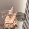 Photochromic Anti-blue Light Flat Mirror for Women In Large Frame, Versatile, Slimming, Plain-faced Student Style Myopia Glasses for Men, Finished