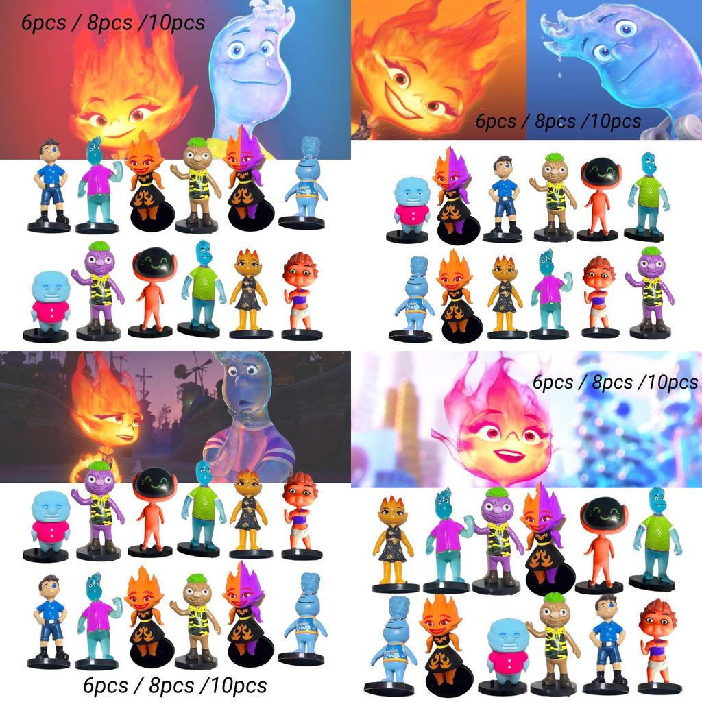Figuras Crazy Element City de 6-9cm Com Base Pacote de 8 Brinquedos de PVC Sortidos Para Crianças 4-6)