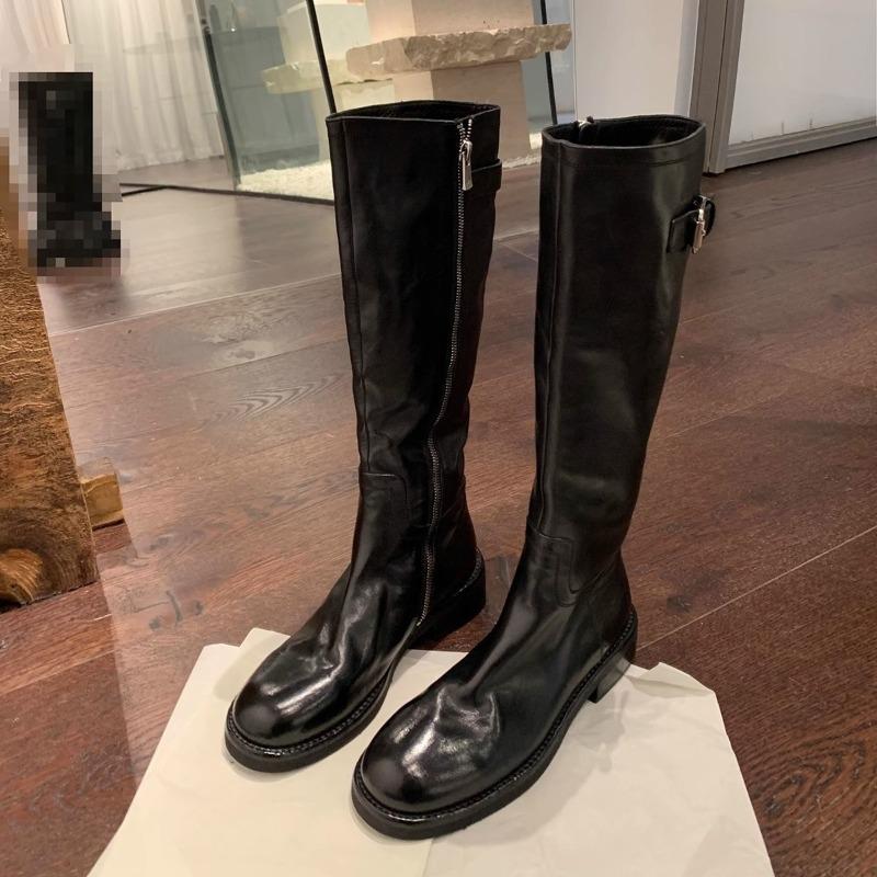 Anti-slip Shoes, Retro Chunk-heeled Thick-soled High Boots for Women in Autumn and Winter Devotion