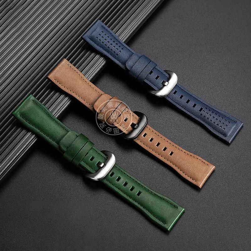 Rindsleder-Armband für Sevenfriday Uhr T1 T2 T3 Serie Uhrenarmband 26mm Herrenarmband Armband Zubehör braun grünes Armband