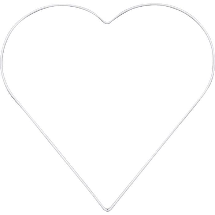 Coeur en métal - GLOREX - Blanc - 28 x 29 cm - Décoration
