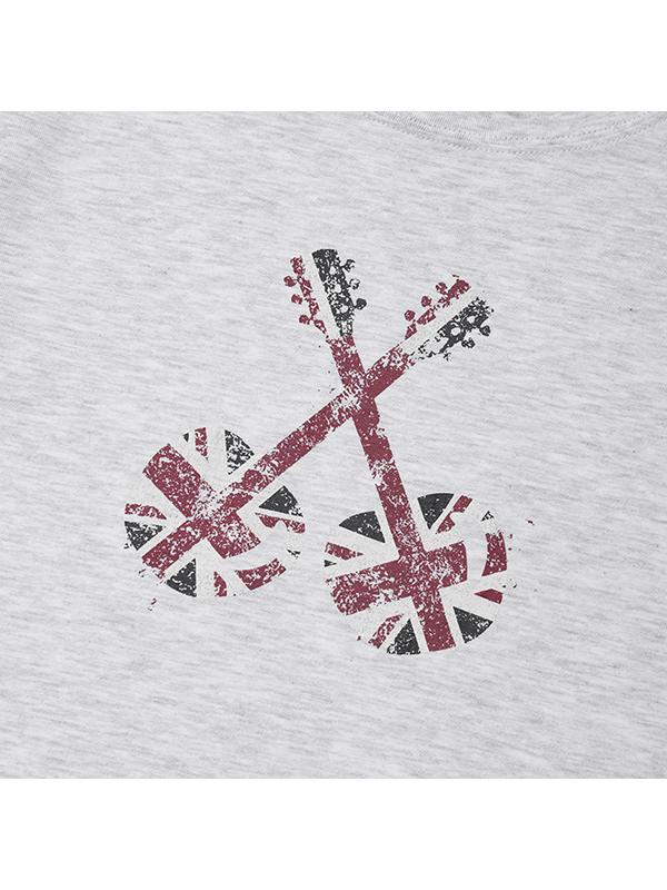 KIRSH Union Jack Crop T-Shirt [Melange Gray]