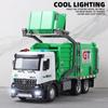 New 1:24 Large Urban Sanitation Vehicles Alloy Metal Diecast Model Car Sound & Light Series Simulation Construction Trucks Toys For Kids