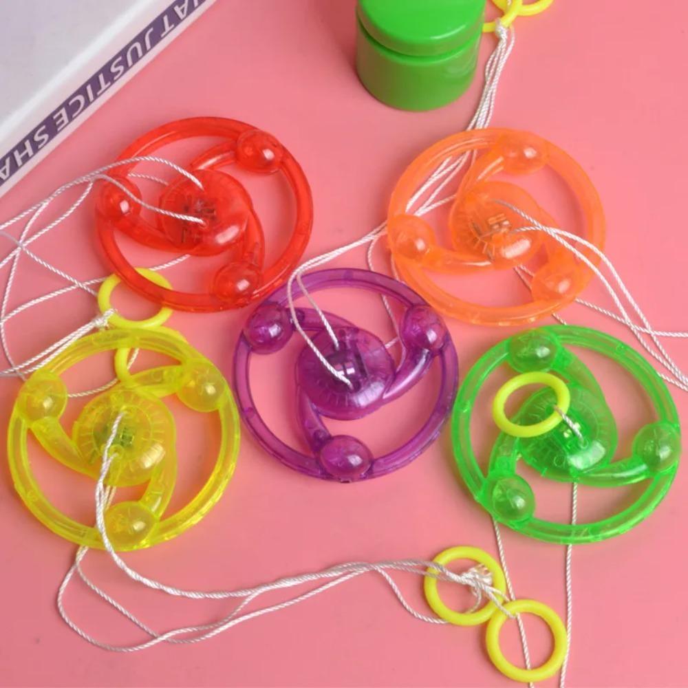 1pcs Kids Creative Bracing Wire Luminous Toy Flywheel Flash Spinning Top Light-emitting Gyro Fitness Shining Pull Line Flywheel