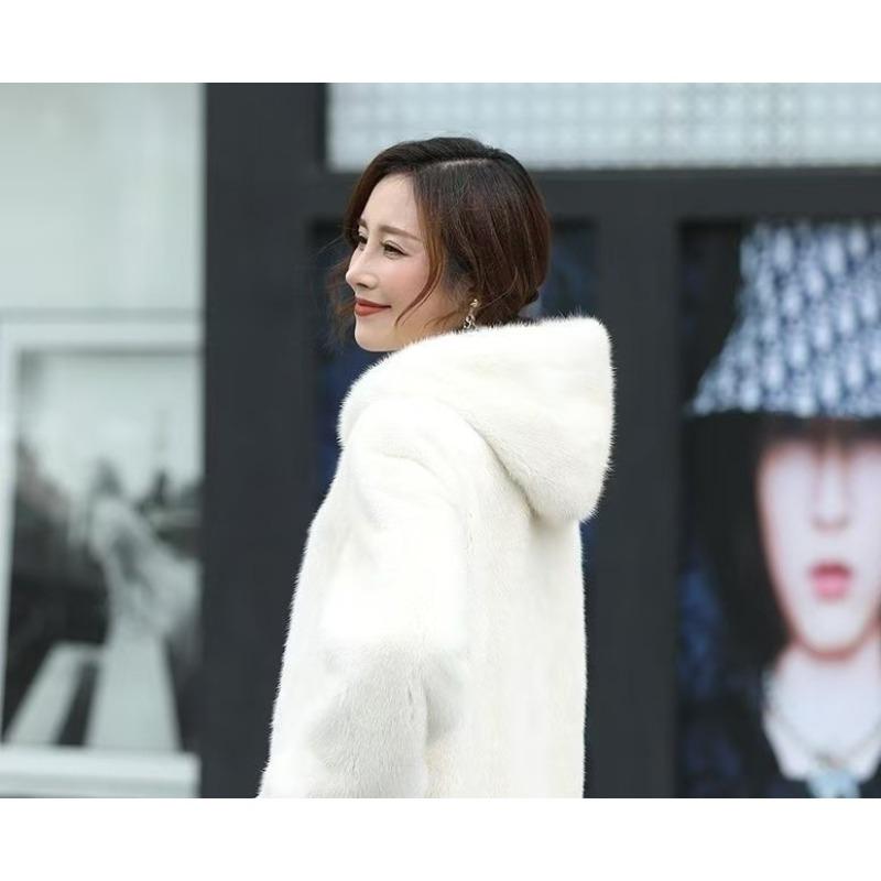 

Новая искусственная норковая кожа искусственный мех женская искусственная норковая шуба с капюшоном женская средняя и длинная шуба 5XL 150-80 kg белый