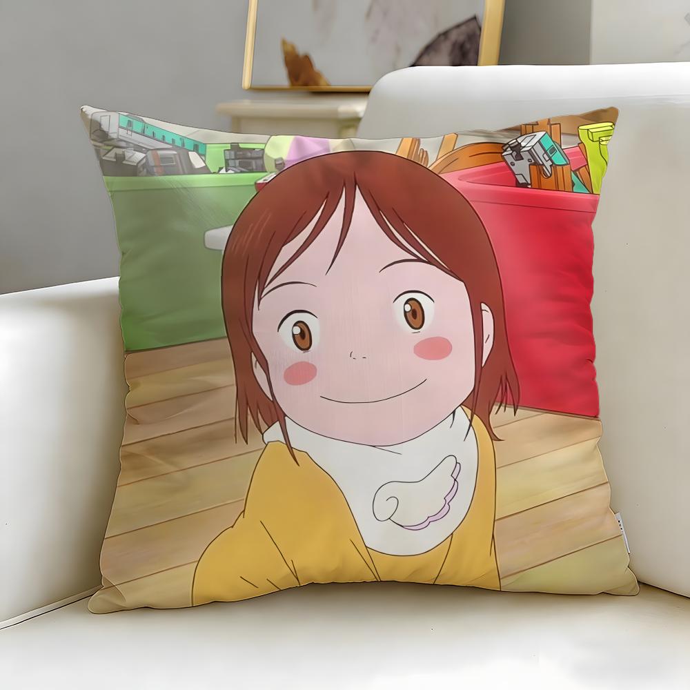 scifi anime MIRAI Cushion Cover Soft  EasyWash Pillow Case  Versatile for Couch Bed Travel and Office