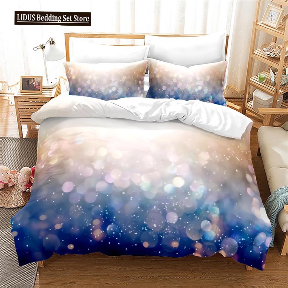 Christmas Duvet Cover Set King Size Snowflake Bells Pattern Festival Bedding Set Polyester Comforter Cover For Kids Boys Girls