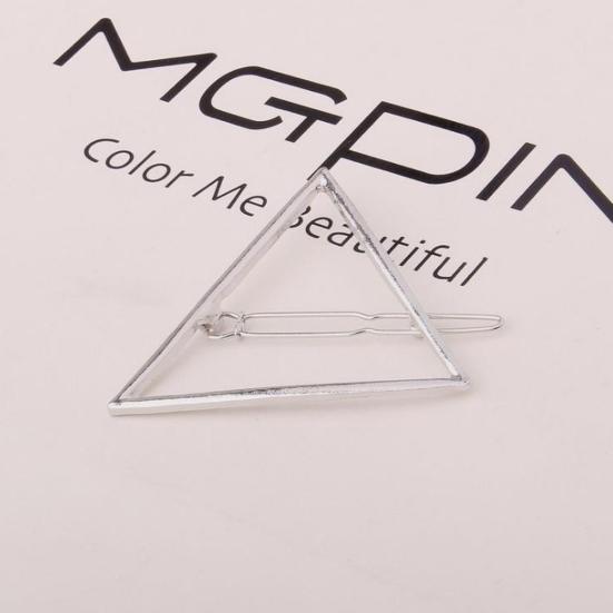 Fashion Alloy Hollow Moon Circle Triangle Bangs Hair Clip Women Hairpin Barrette