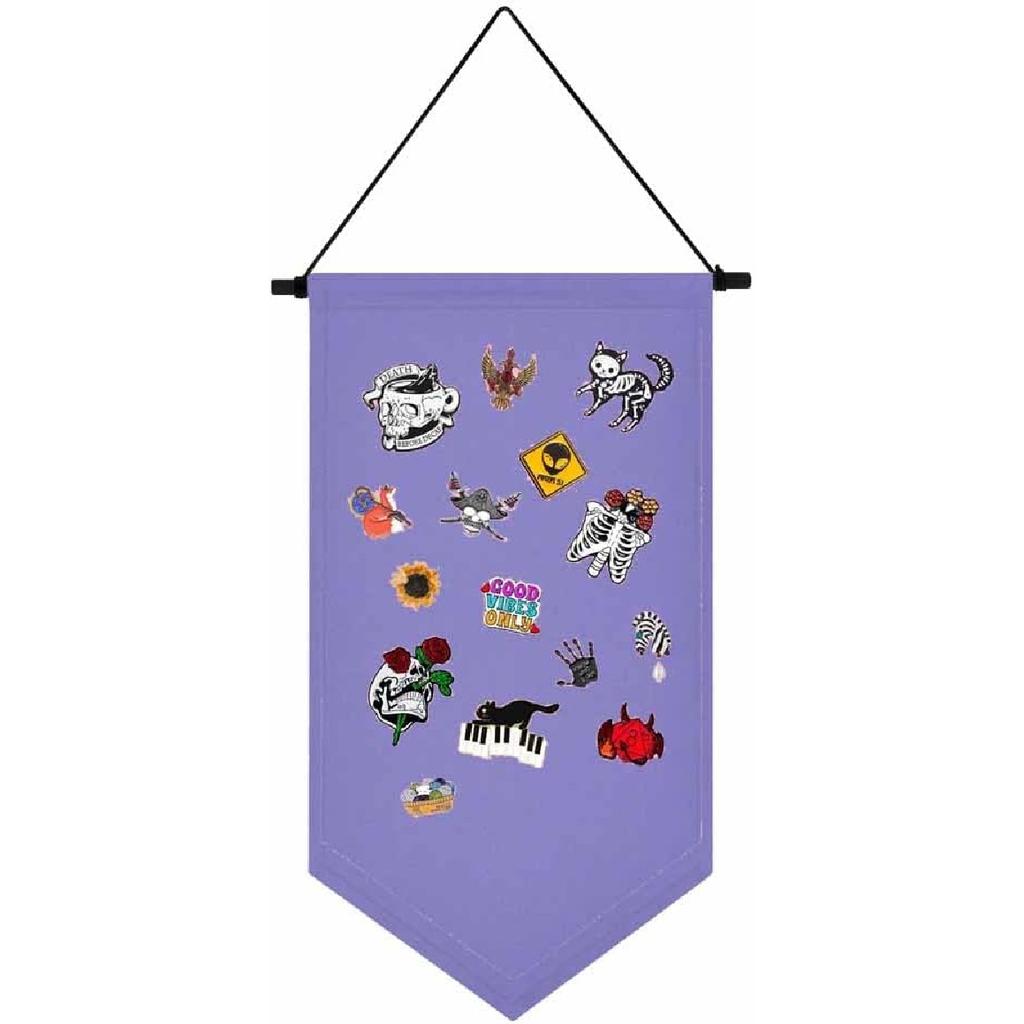 Wall Hanging Brooch Jewelry Storage Case Canvas Display Stand Enamel Pin Display Banner Holder Earrings Necklace Glitter Pin Collection Organizer