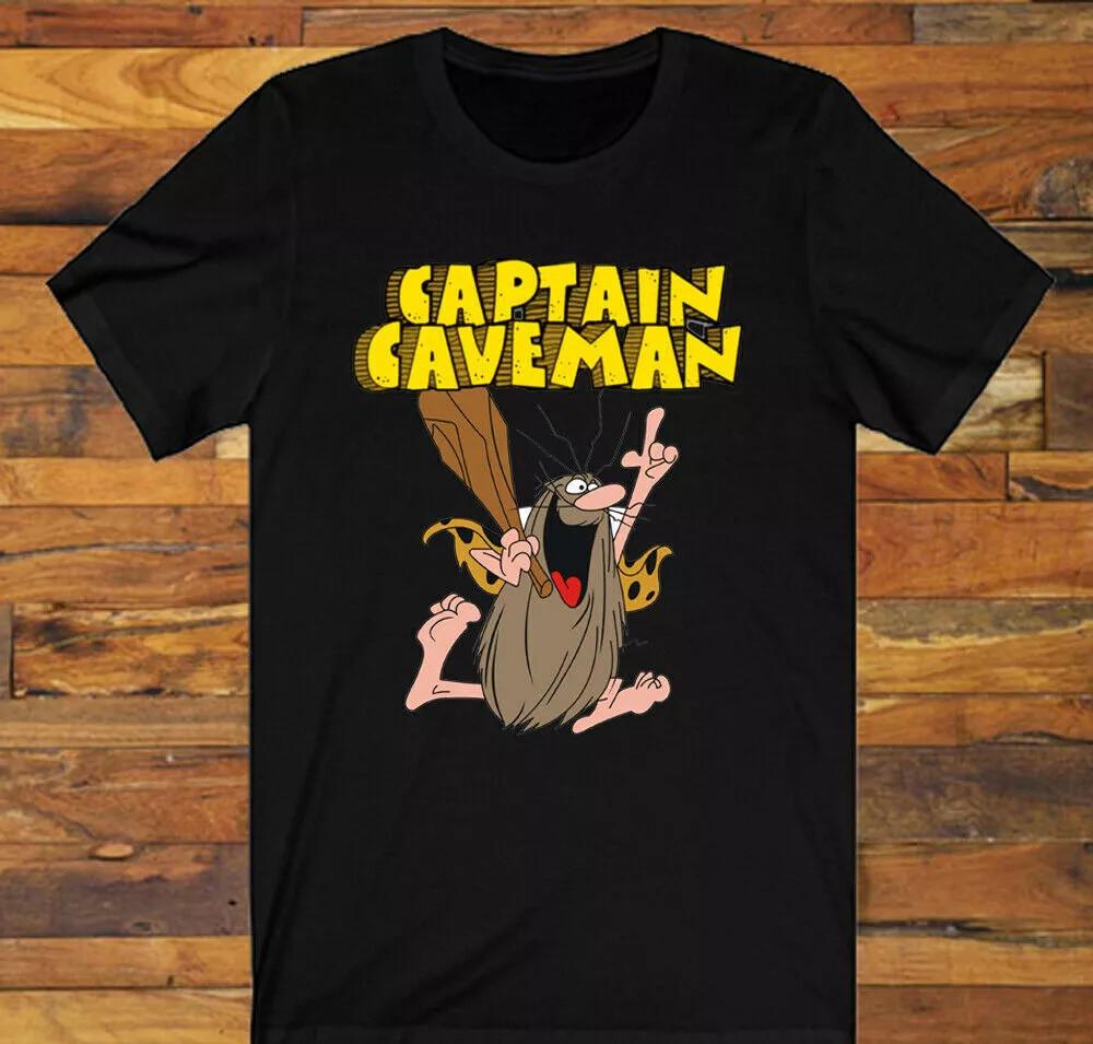 Captain Caveman cartoon black T-shirt Unisex Tee All sizes S to 5Xl JM403