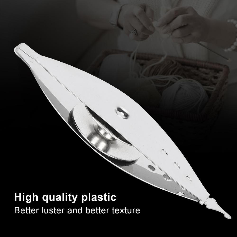 2Pcs Silver Tatting Shuttle Iron Sewing Accessory Durable Knitting Tool Weaving Machine Use