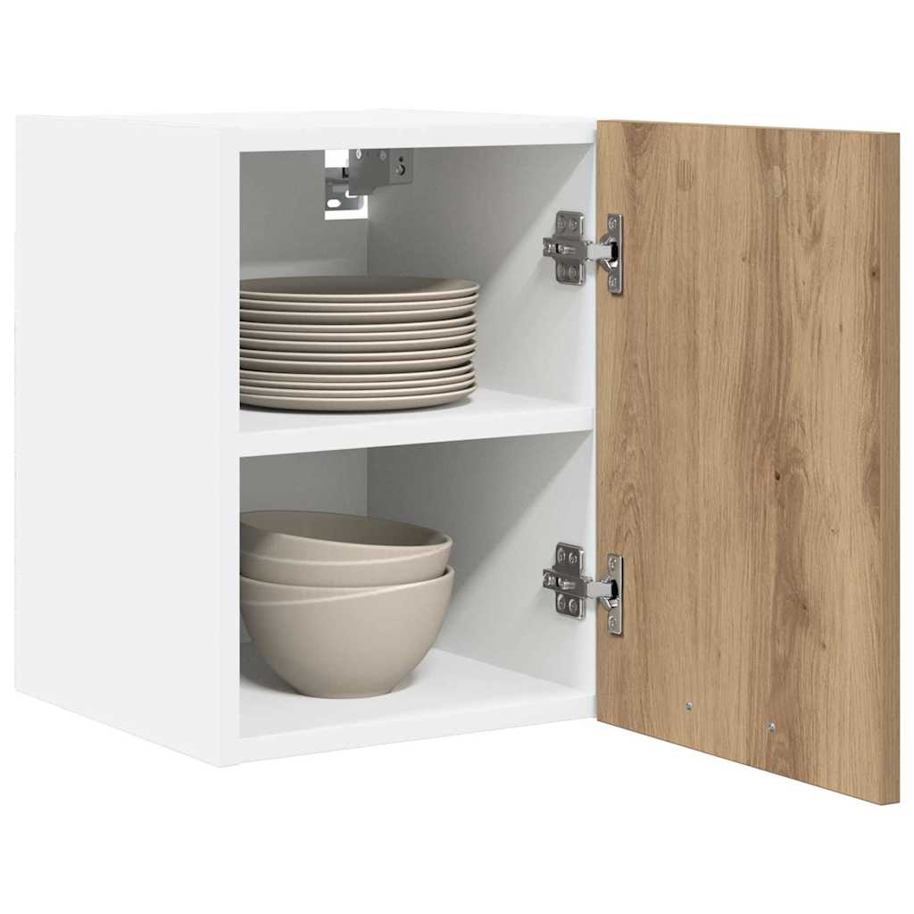 Wall Mounted Cabinet 2 Pcs Artisan Oak & White 30 X 31 X 40 Cm