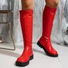 Fashion Red Long Boots 2024 Autumn Winter New Women's Knee-high Boots Plus Size 43 Anti-slip Thick Sole Lady Modern Boot