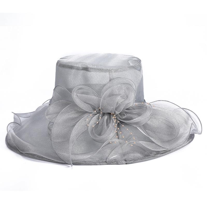 New summer face covering sun protection beach hat female Korean version flower organza sun hat big brim sun hat