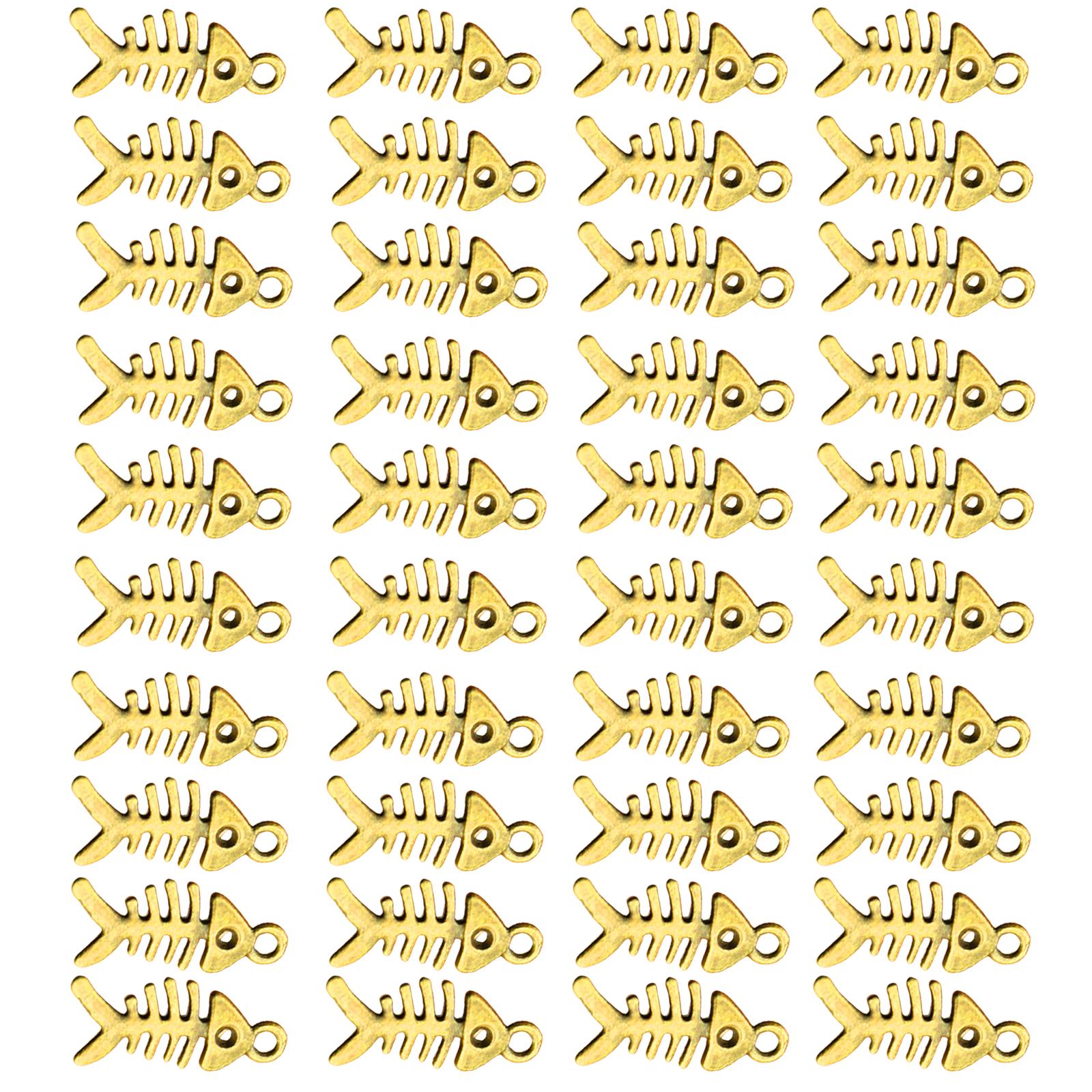 

40 шт. Подвеска-шарм Fishbone, аксессуар для изготовления ювелирных изделий, винтажные бронзовые сплавы, подвески Fishbone, товары для рукоделия C