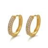 High Quality Round Three-Row Zircon Ear Buckles Women'S Simple Earrings Light Luxury Temperament Earrings
