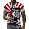Summer Trend Retro Japanese Samurai Pattern T-shirt Personality Men's T-shirt Harajuku Round Neck Short Sleeve Top T-shirt