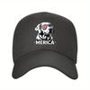Merica Dog Baseball Cap American Flag Shades Printed Outdoor Adjustable Unisex Cap