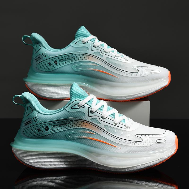 

Marathon Carbon Plate Air Cushion Чоловічі спортивні кросівки для бігу Дихаючі легкі жіночі зручні спортивні нековзні кросівки 36 синій