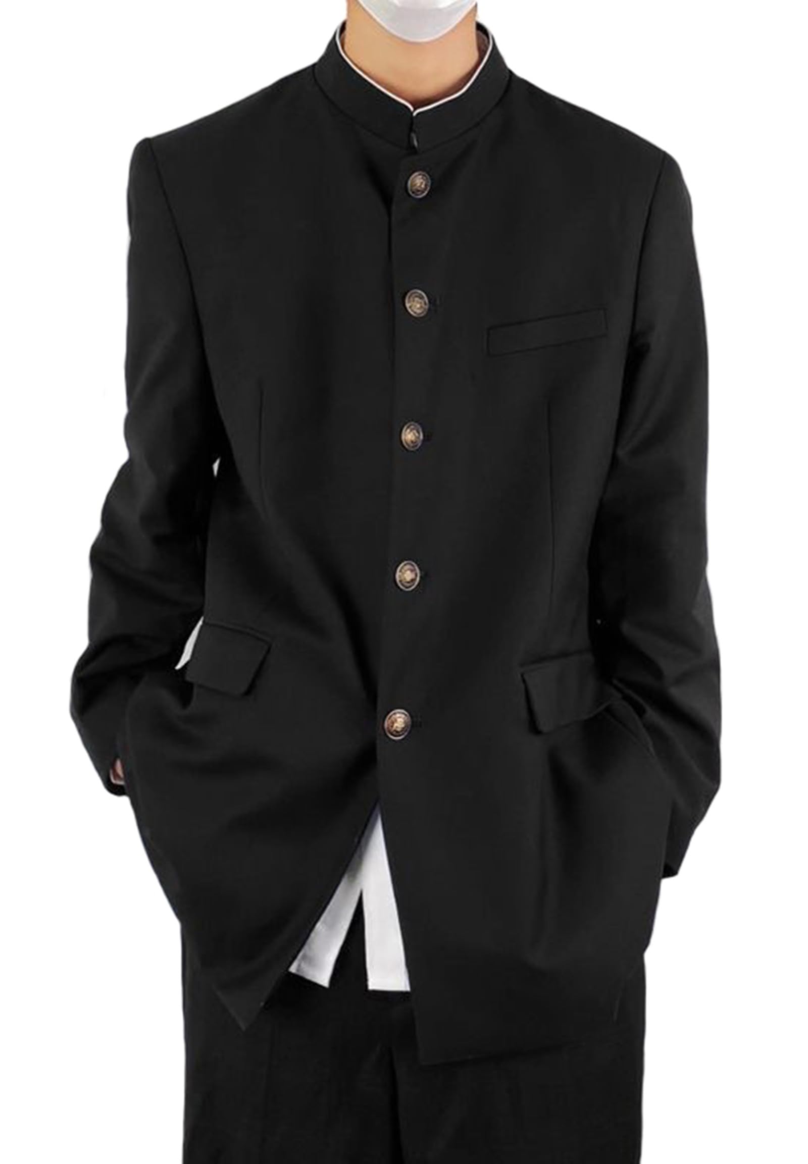 

QOOLY Гакуран для косплея Школьный блейзер для костюма для чирлидинга для школьного культурного мероприятия и размера M (Школьный блейзер) Мужчины, Форма, Мальчики, Набор, чёрный