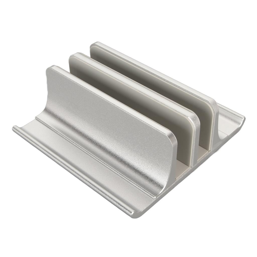 Vertikaler Laptopständer 2 Steckplätze Eloxierte Aluminiumlegierung Einstellbarer platzsparender Laptophalter für