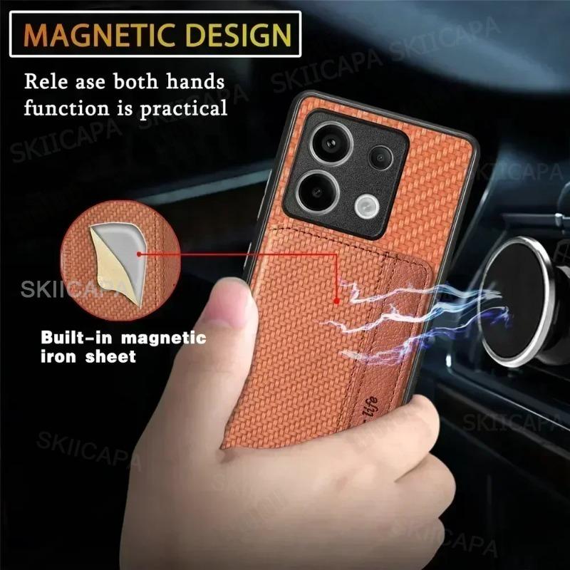 For Honor 400 Pro 400 Lite Carbon Fiber Wallet Card Holder Leather Cover for Huawei Honor400 Pro Magnetic Protection Phone Bags