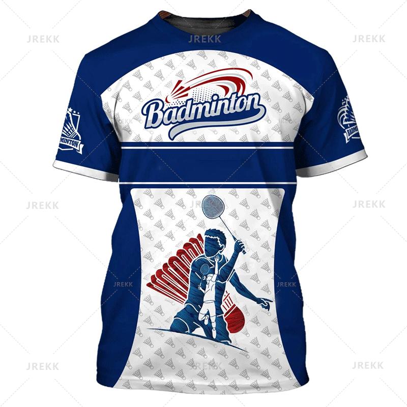 Summer Vintage 3D Sports Badminton Printing T Shirt Kids Fitness Lovers Graphic Short Sleeves Gym Fashion Streetwear T-shirts Clothes
